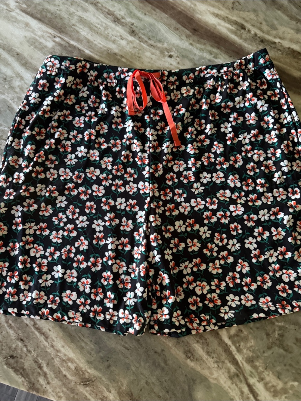 Cuddl Duds Black Floral Pajama Top with Coral Trim - Picture 5 of 5